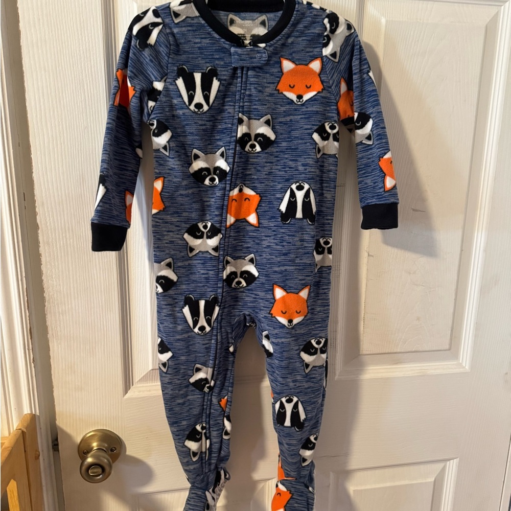 Carter's Blue and Orange Animal Print Footie
